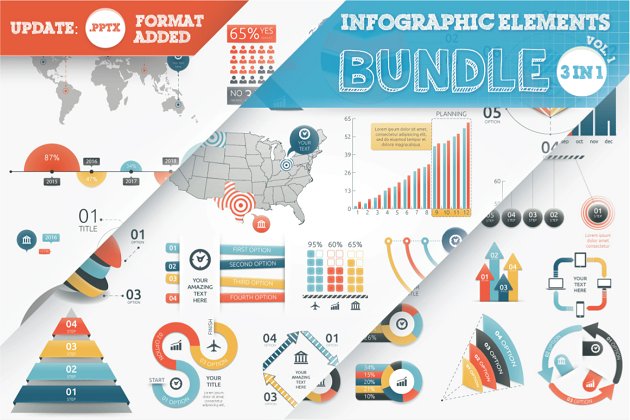 信息图标ppt素材 Infographic Elements Bundle
