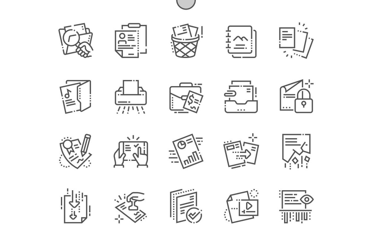文件矢量图标素材 Documents Line Icons