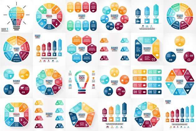 统计信息图表模板 PSD, EPS, AI Infographics