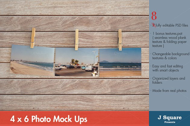 明信片照片模型 4×6 Photo & Post Card Mock Ups