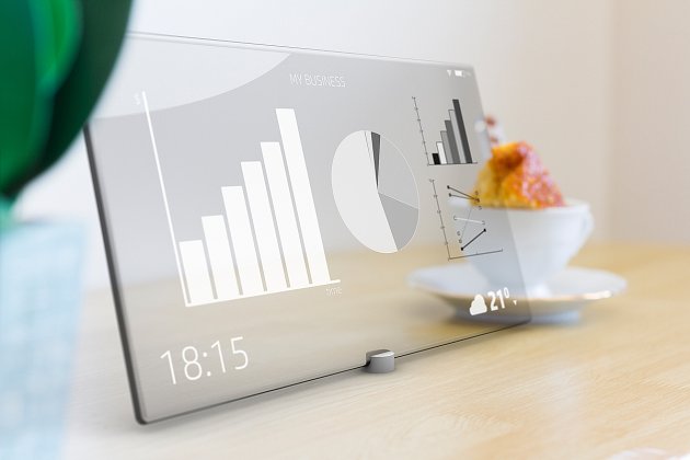 平板电脑上的商业图标 Business icons on tablet