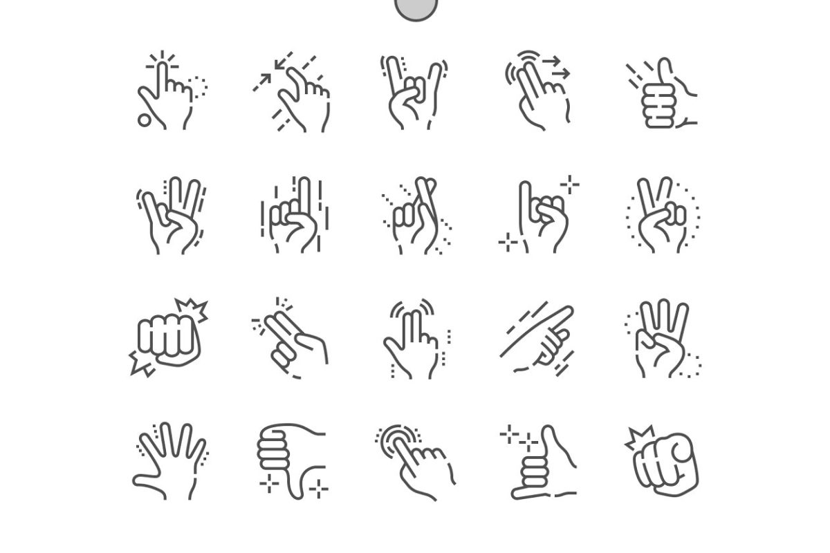 手势图标素材 Gesture Line Icons