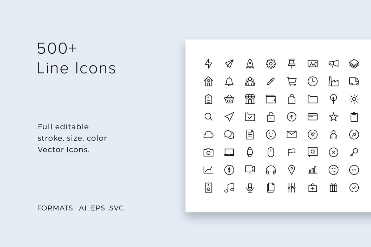 现代APP矢量图标 Line Icons Pack – modern & simple