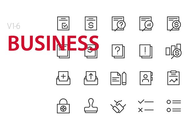 商业矢量图标 120 Business UI icons