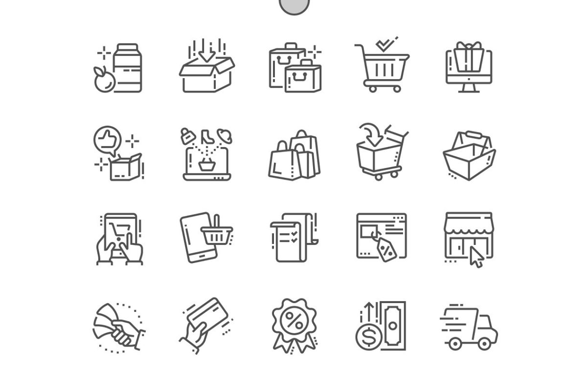 电商购物图标素材 Shopping Line Icons