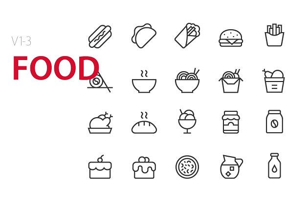 美食图标素材 60 Food UI icons