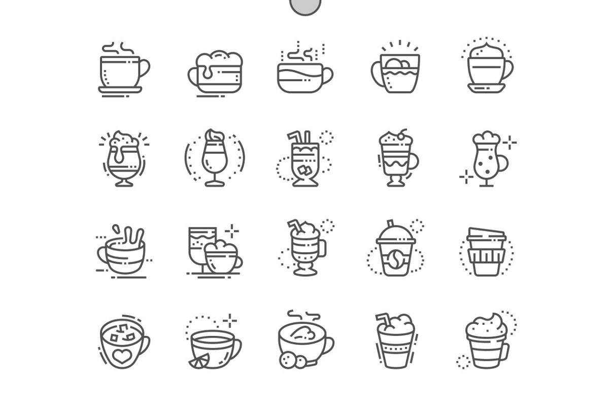咖啡类型图标 Coffee types  Line Icons
