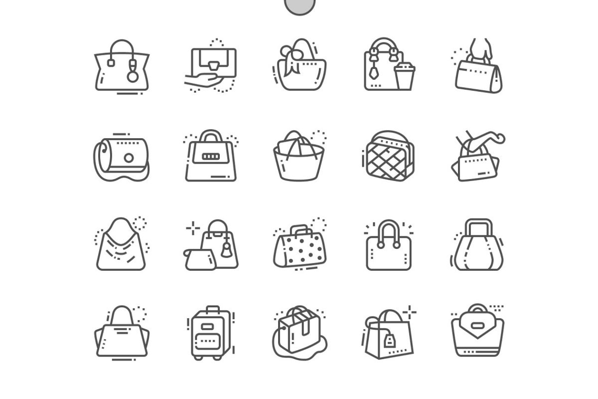 包包细线图标素材 Bags Line Icons