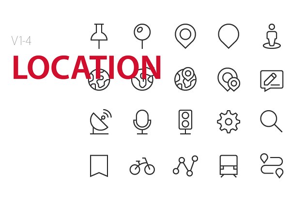 定位图标素材 80 Location UI icons