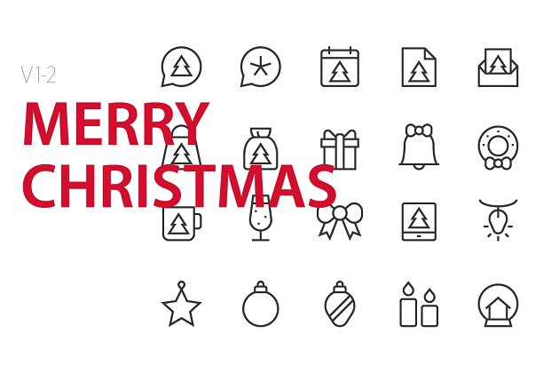 圣诞图标素材 40 Merry Christmas UI icons