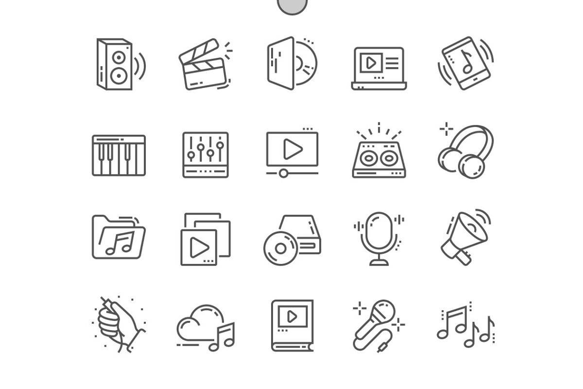 音频图标素材 Audio Line Icons
