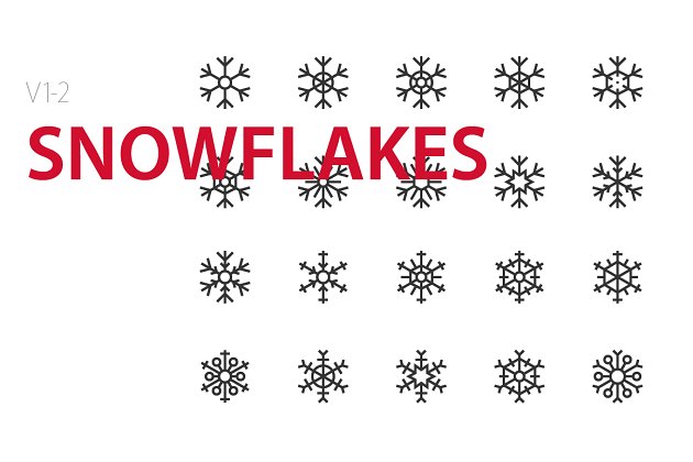 雪花图标素材 40  Snowflakes UI icons