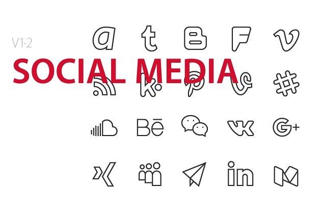 社交媒体图标素材 40 Social media UI icons