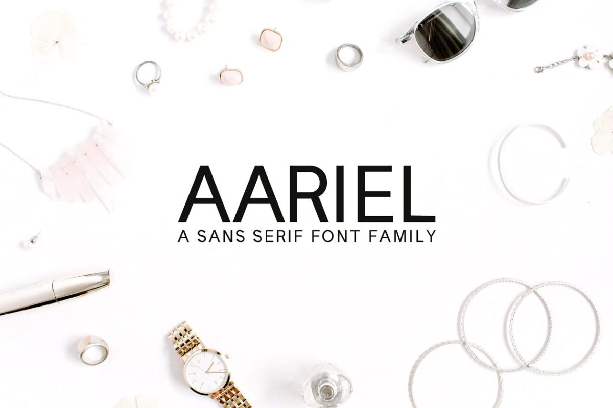 时尚无衬线字体 Aariel Sans Serif 7 Font Family Pack