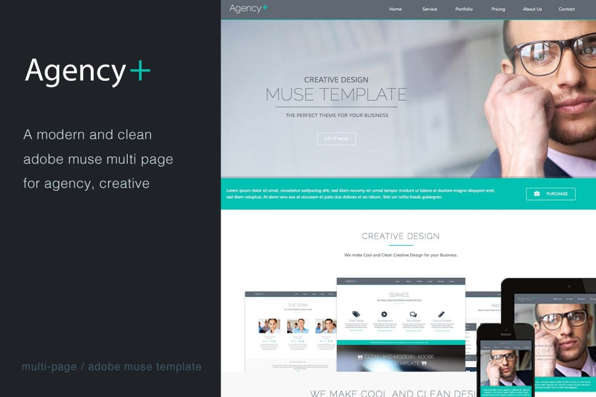 多用途Muse网站模板 Agency+ – Multi-Page Muse Template