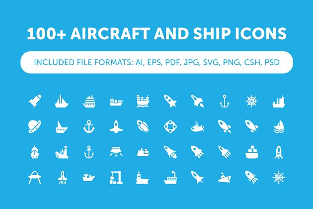 100+飞机和舰船图标 100+ Aircraft and Ship Icons