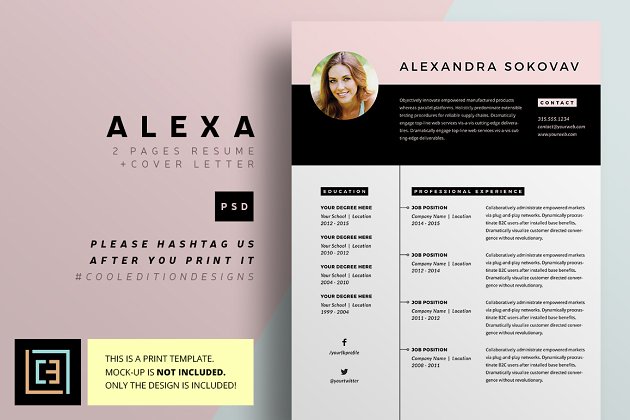 个人简历模板 Alexa – Resume / CV – 3 pack