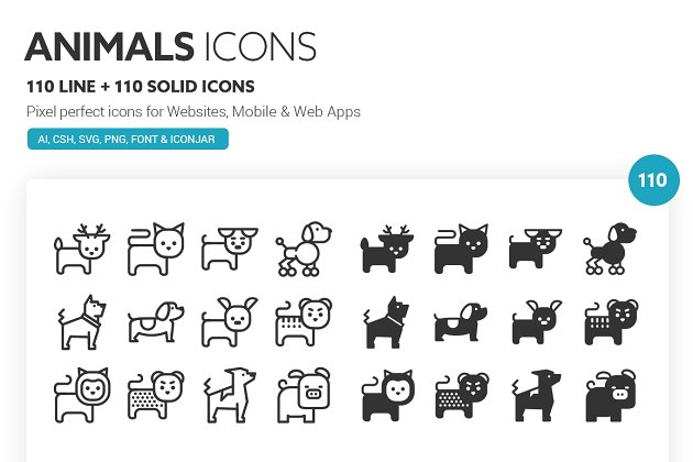 动物矢量图标素材 Animals Icons