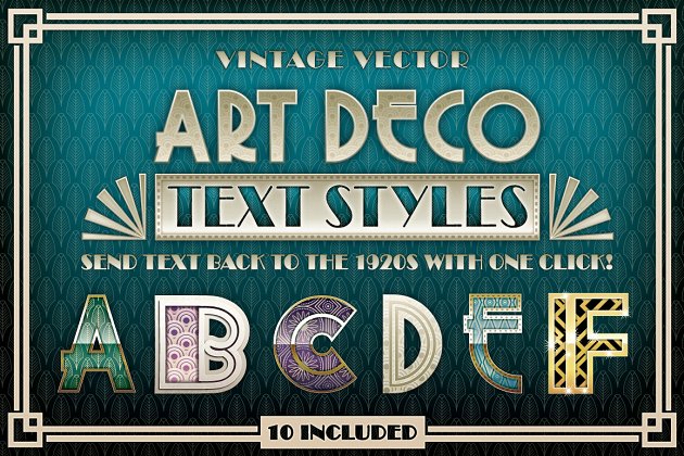 复古字体特效图层样式 Art Deco Styles