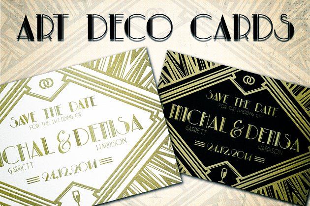 装饰卡片模板 Art Deco Card