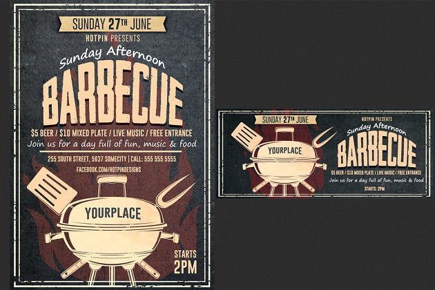 BBQ烧烤海报模版 Barbecue-BBQ Flyer Template