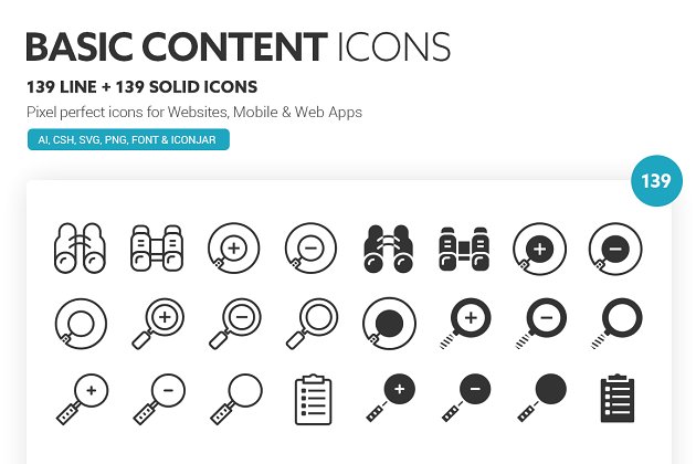 基本常用的图标 Basic Content Icons