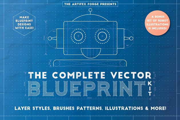 线描图蓝图工具包 The Complete Vector Blueprint Kit