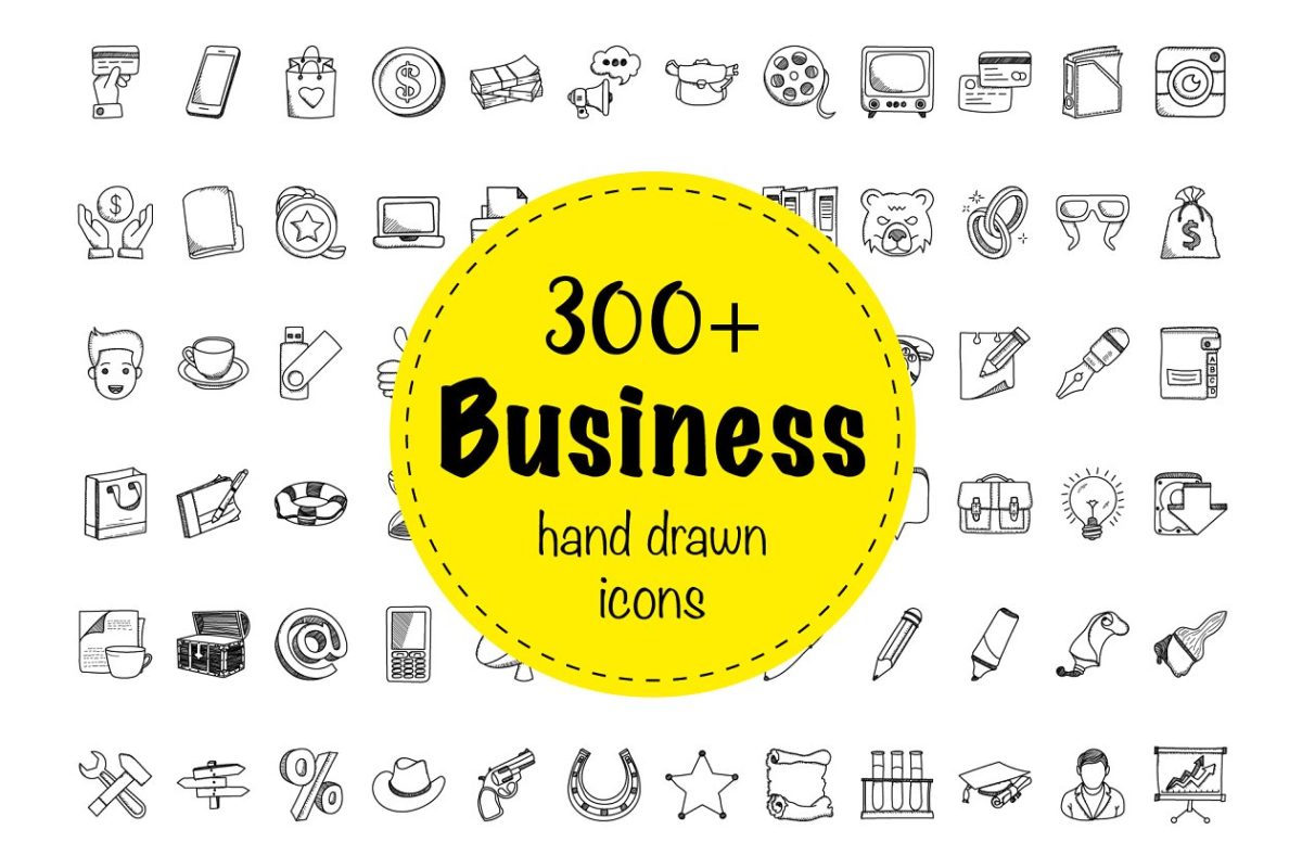 商业图表集 324 Business Doodle Icons