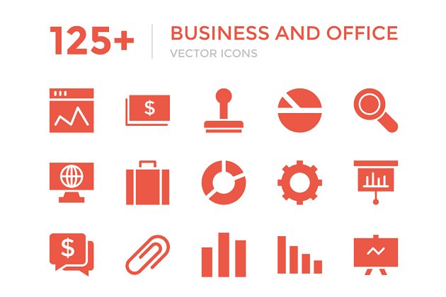 业务网页图标素材 125+ Business Vector Icons
