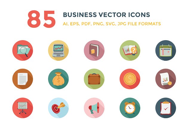 商业矢量图标下载 85 Business Vector Icons
