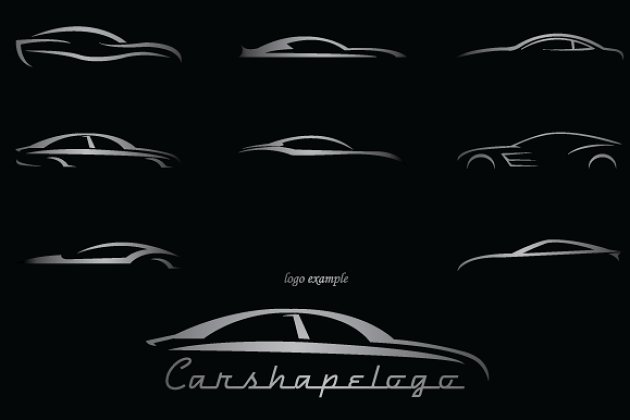 汽车外观插画 Car Shapes For Logos #2