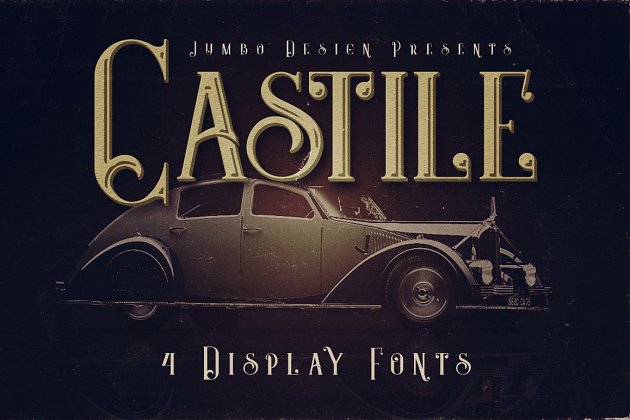 城堡神秘风格的字体 Castile – 4 Display Fonts