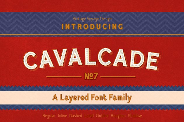 复古无衬线字体 Cavalcade • Layered Font