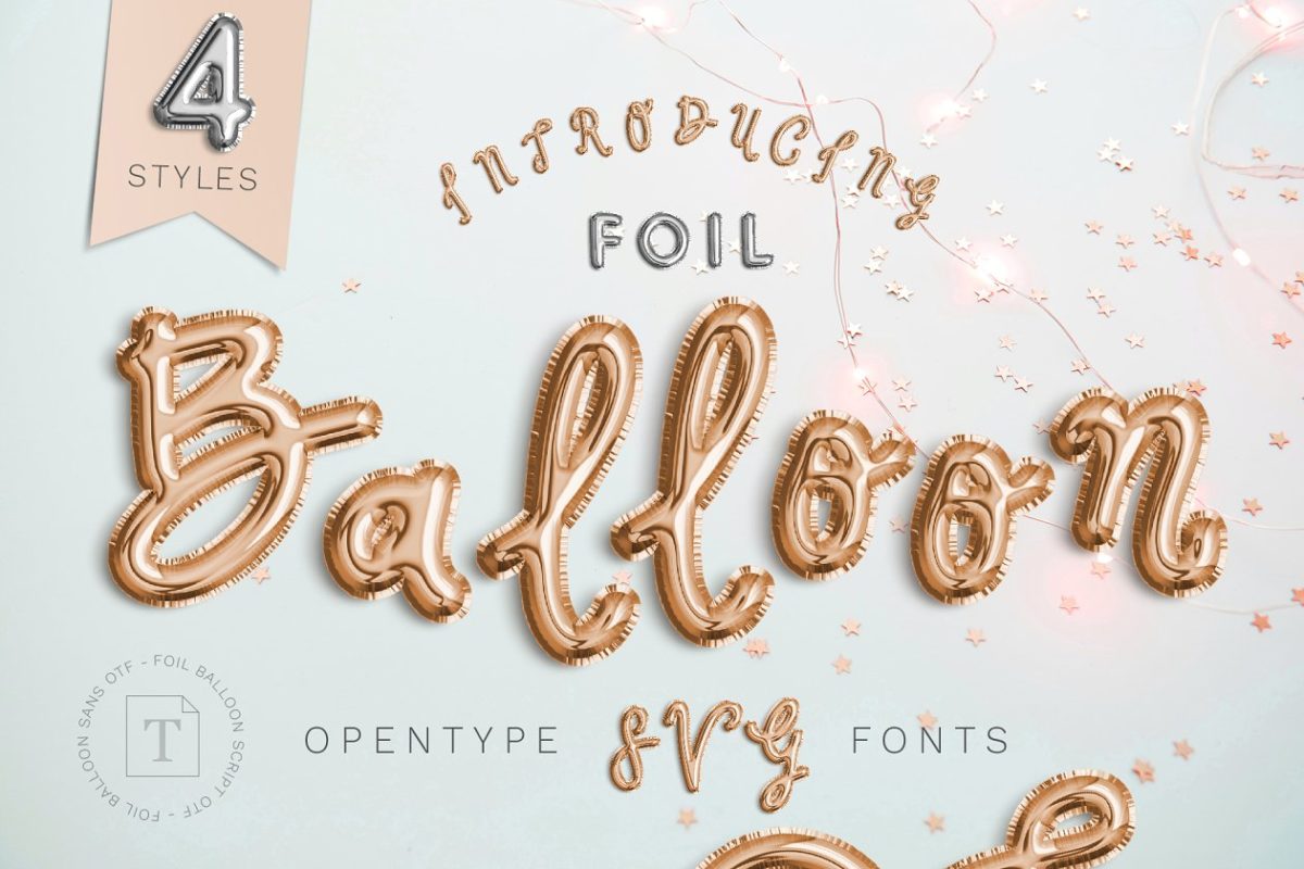 彩色趣味气球字体 FoilBalloon – Color bitmap font
