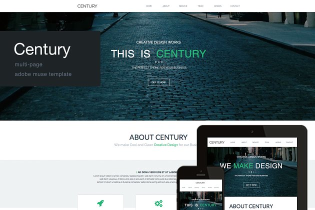 网页制作模板 Century – Multi Page Muse Template