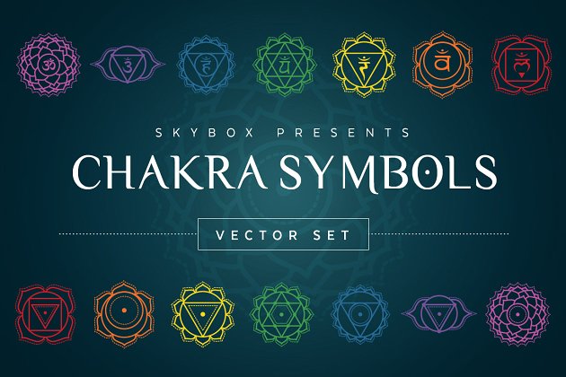 脉轮符号矢量图形 Chakra Symbols Vector Illustrations