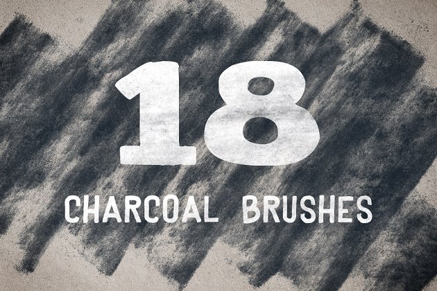 炭笔笔刷包 Charcoal Brush Pack Volume 1[笔刷下载,水墨笔刷,ps水墨笔刷]