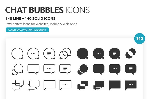 聊天气泡矢量图标 Chat Bubbles Icons