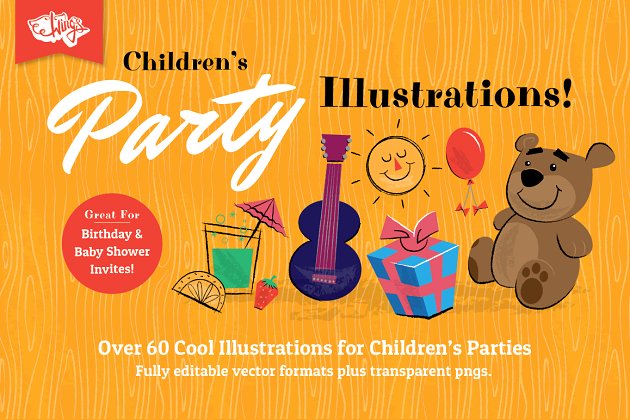 儿童聚会插图 Children’s Party Illustrations