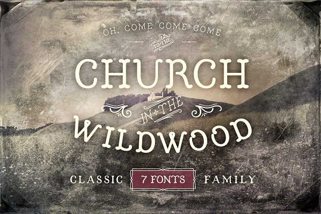 经典个性字体 Church in the Wildwood Classic