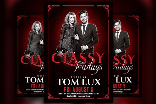 经典的星期五传单模板 Classy Fridays Flyer Template