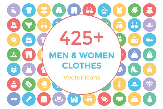 425+男女服装图标素材 425+ Men and Women Clothes Icons