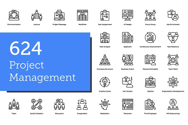项目管理图标 624 Project Management Icons