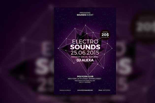 电子音乐传单设计 Electro Sound Flyer