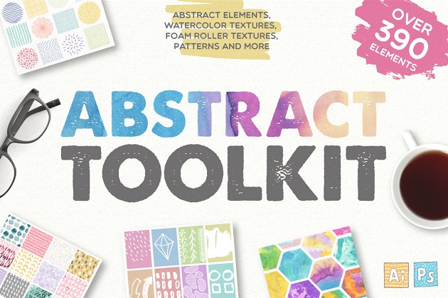 抽象的设计元素素材包 Abstract Toolkit [390 elements] Pro