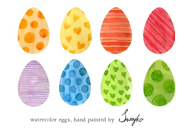 复活蛋图片 Easter Eggs – Watercolor