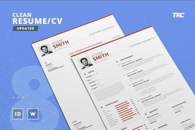 干净的简历模板下载 Clean Resume/Cv Template Volume 8