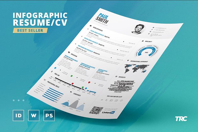 个人简历信息模板 Infographic Resume/Cv Template Vol.1