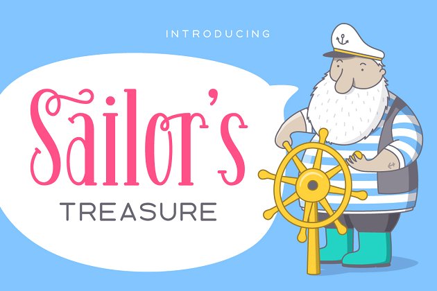 水手趣味设计字体 Sailor’s Treasure – Font Duo