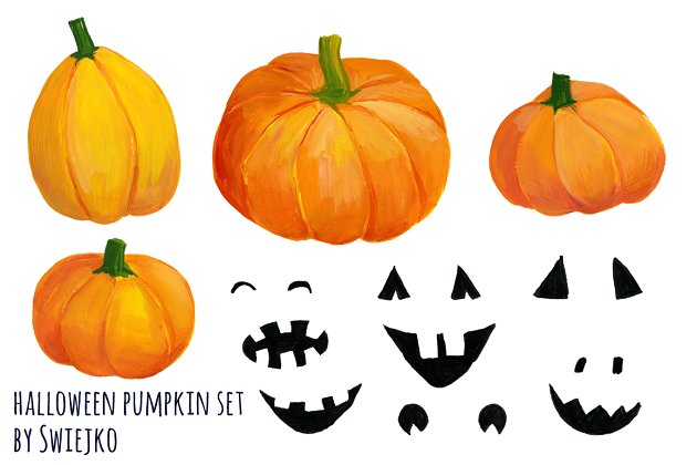 万圣节南瓜剪贴画 Halloween Pumpkin Clip art